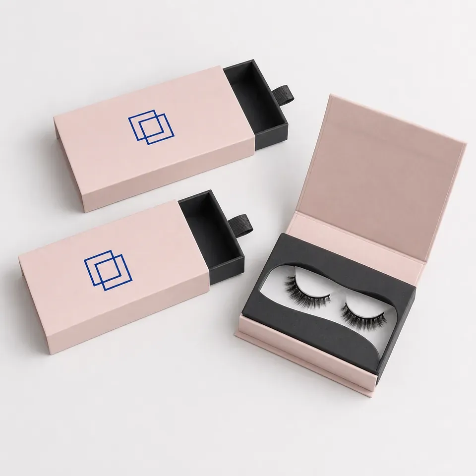 Easybox eyelash drawer boxes and open presentation tray