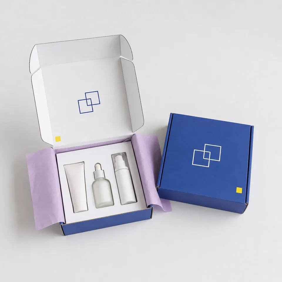 Cobalt Easybox beauty subscription mailers with fitted products